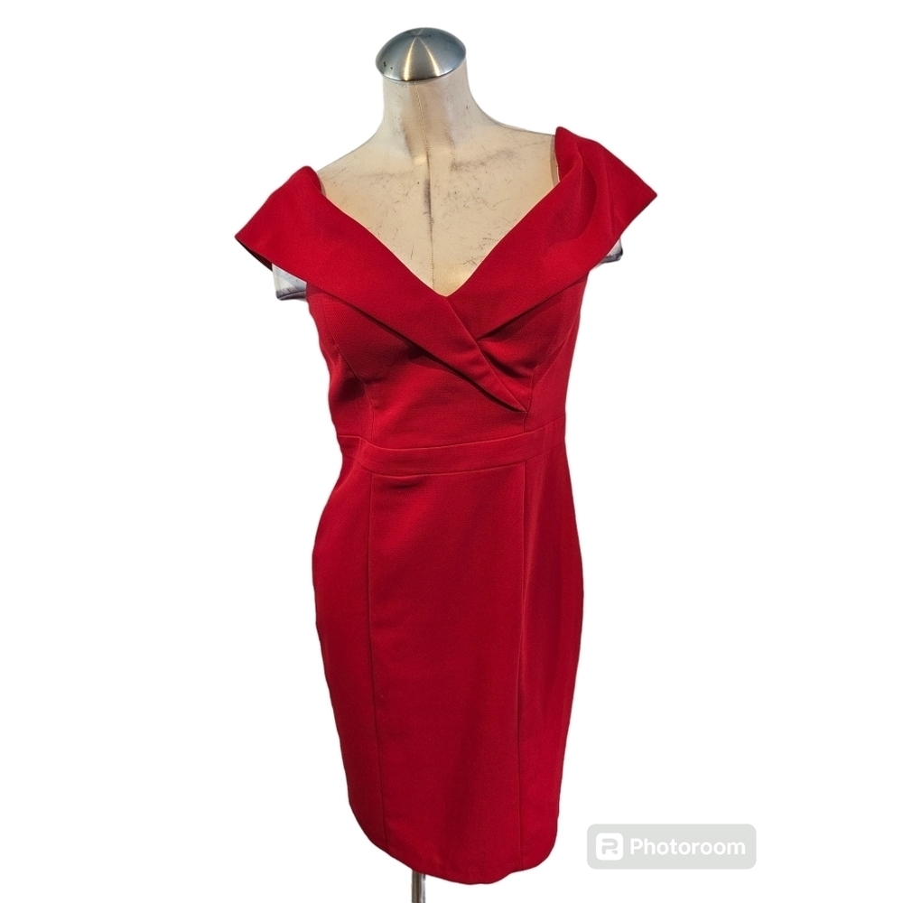 Xscape Size 8 Off Shoulder Red Dress